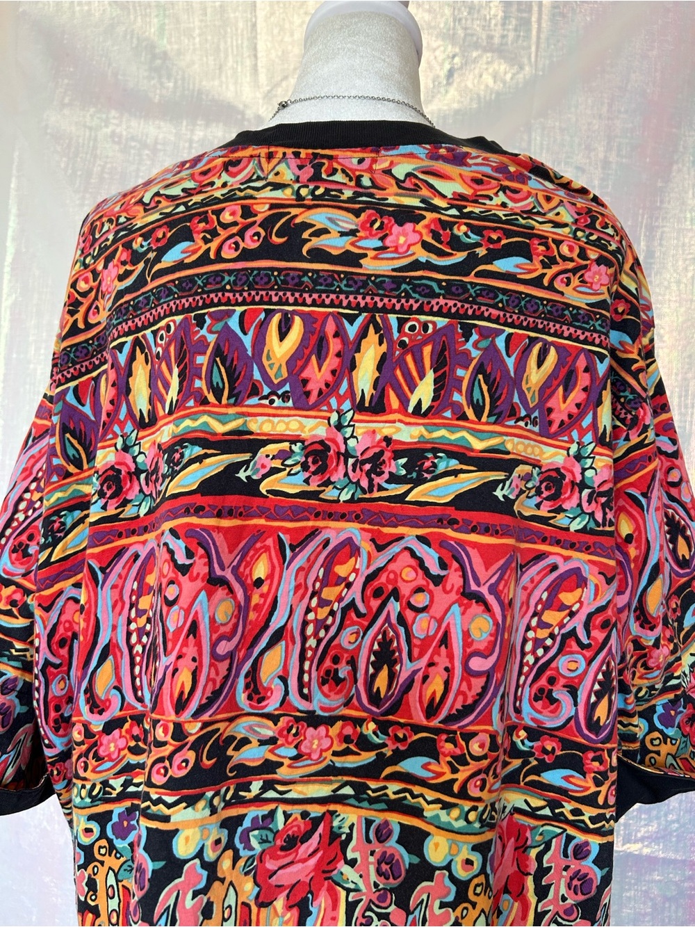 Vintage Westbound Pink and Orange Floral Paisley Top. Size 1X. Super 80s! - Picture 5 of 8